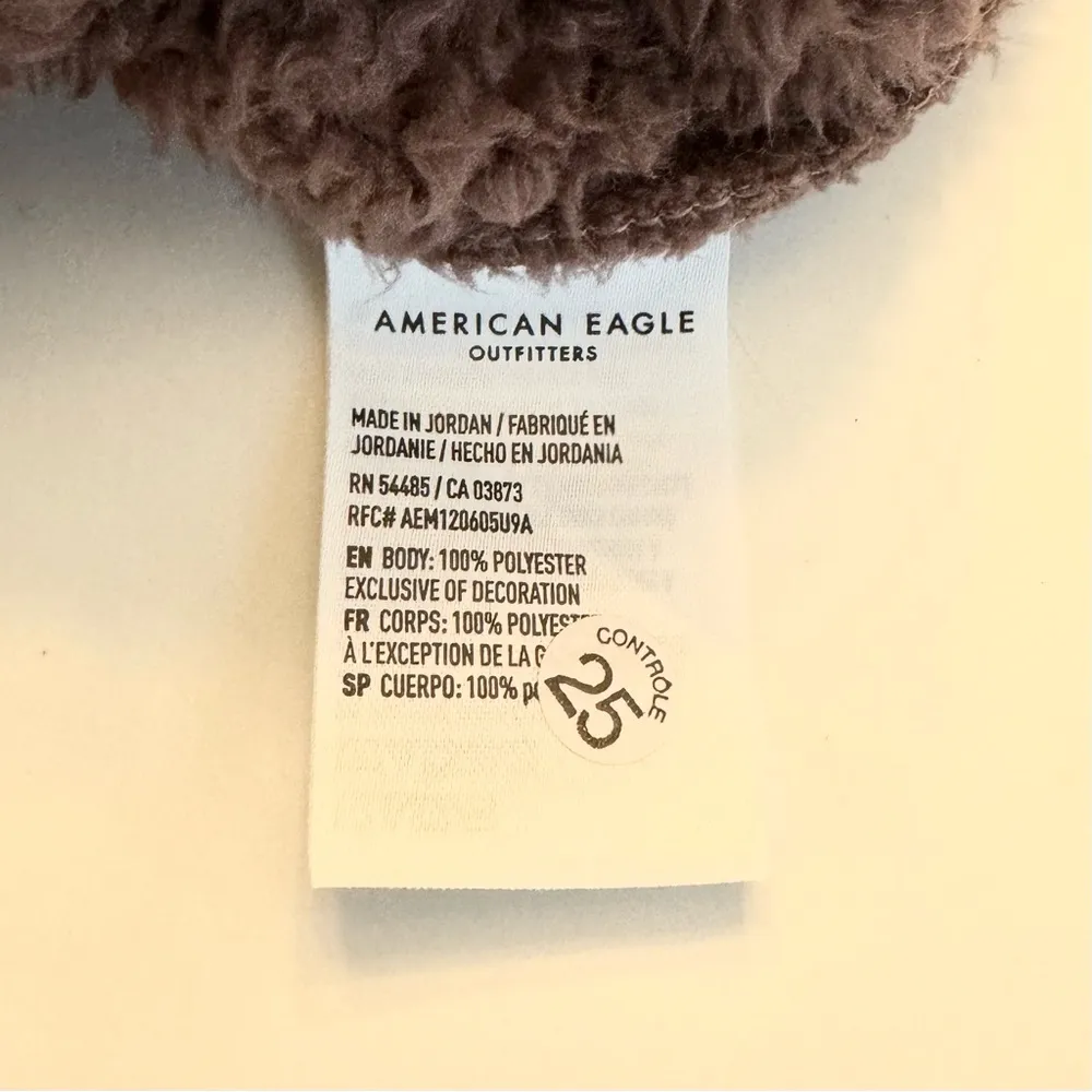 American Eagle AE Sherpa Teddy Hoodie Medium Plum Purple Cozy Lightweight Soft - Image 10