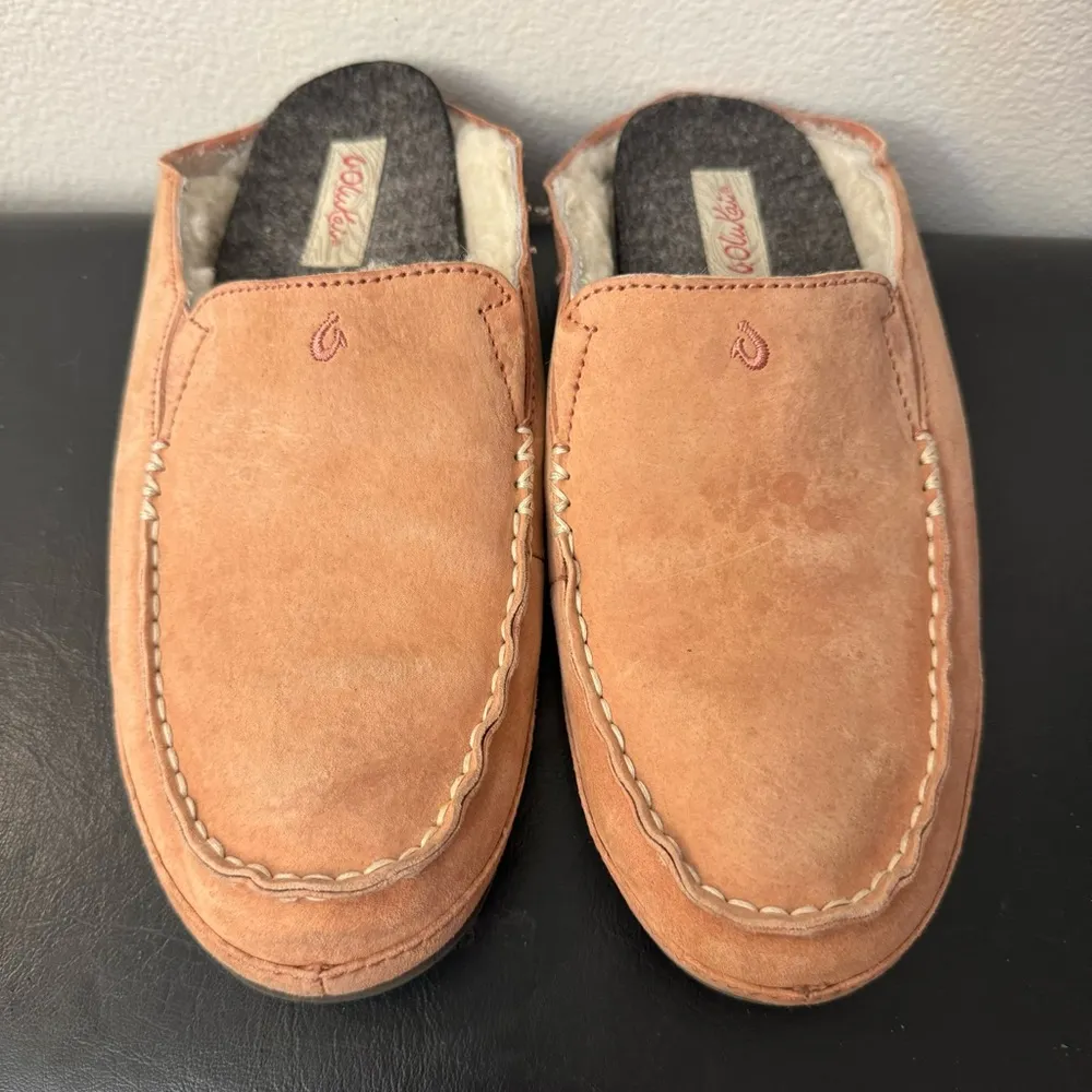 Olukai women’s Sheepskin Shearling Slides Slipper Shoes - Image 2