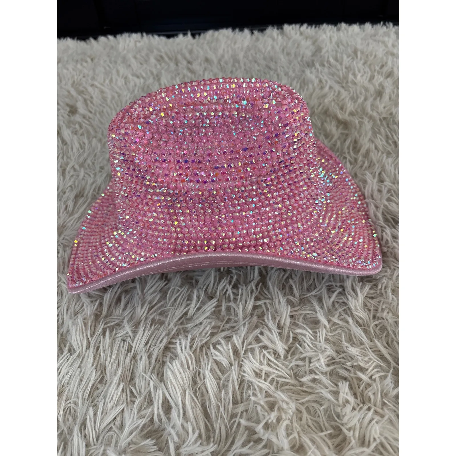 Sparkling Pink Rhinestone Cowboy Hat Bling Western NWOT - Image 5