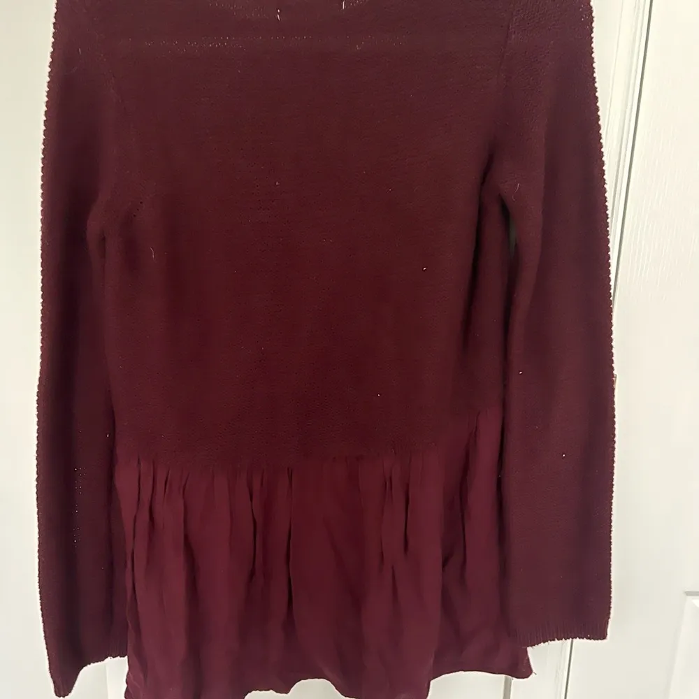 Burgundy Knit and Flowy Top - Image 4