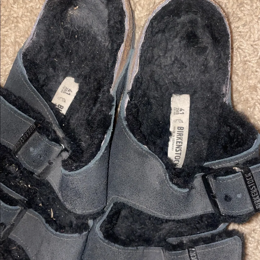 Black Fuzzy Birkenstocks - Image 2