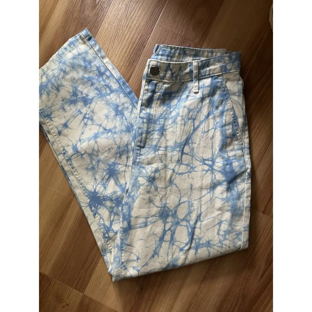 Rachel Comey Target Jeans Womens 6 Acid Wash Adjustable Belt Mom White Blue * - Image 2