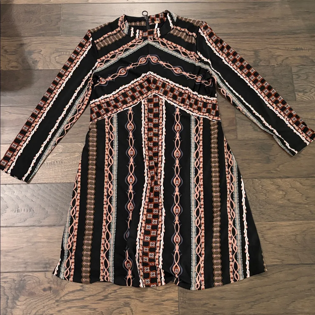 New With Tags Free People Stella Print Long Sleeve Dress Sz L - Image 6