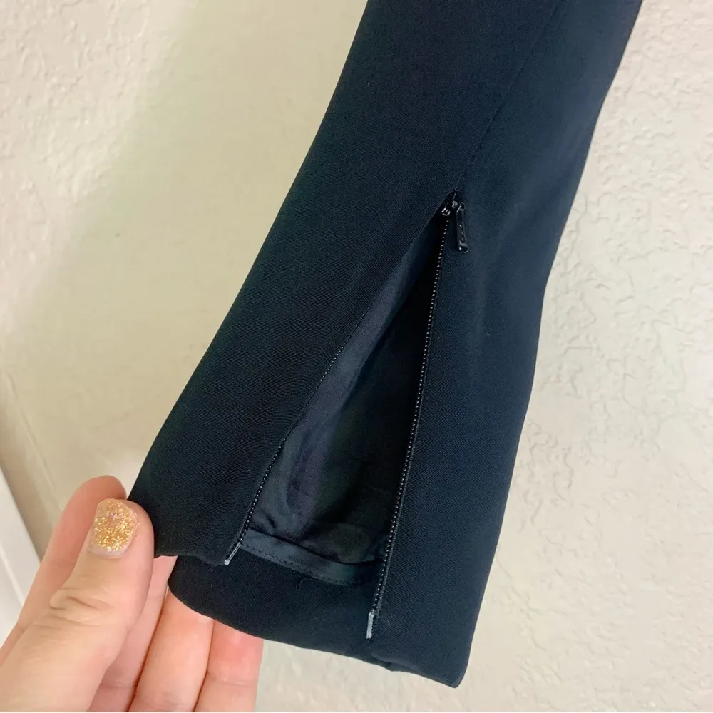 Bob Mackie Black Faux Wrap Sequin Evening Dress Long Sleeve V Neck 12 Vintage - Image 7