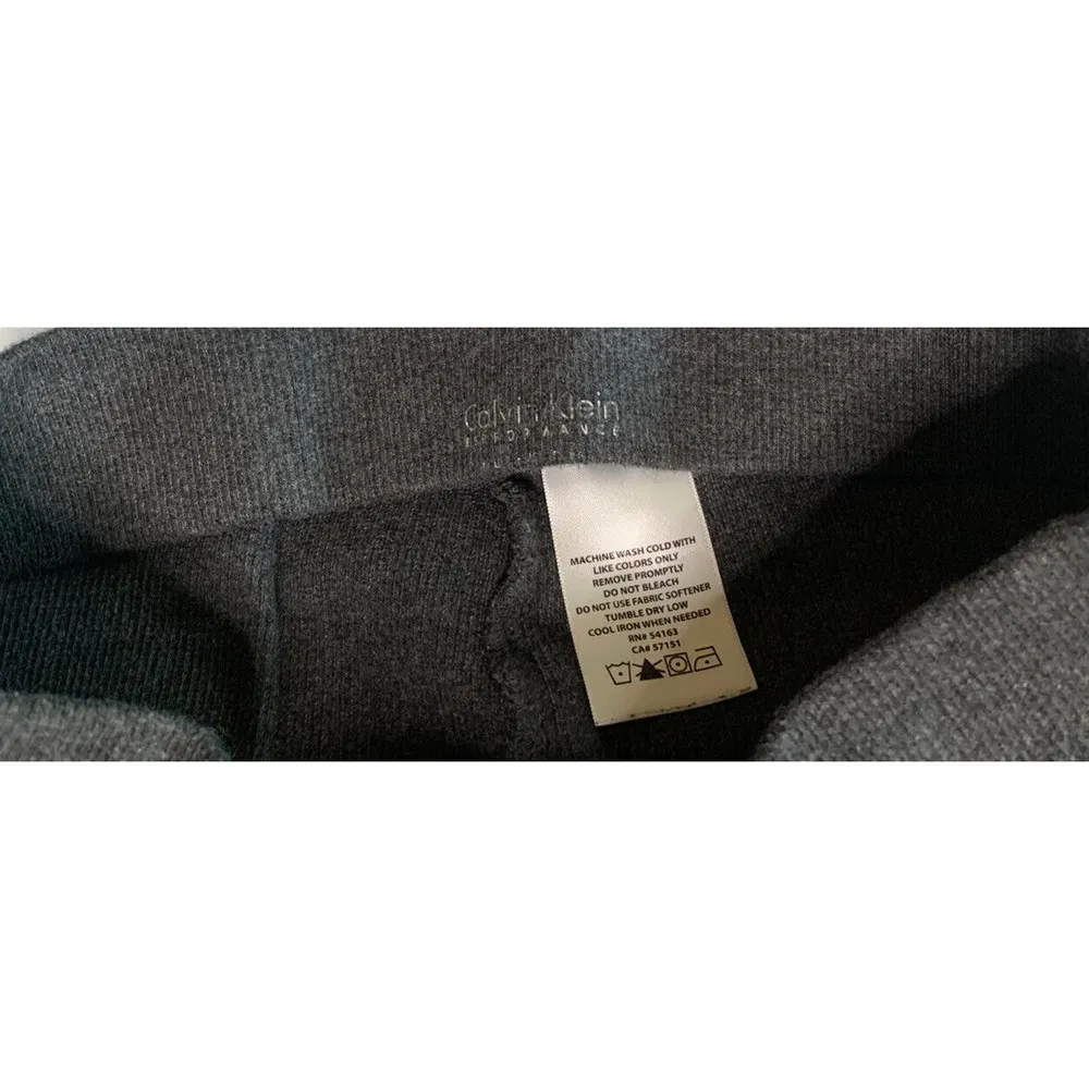 Womens Calvin Klein Performance Gray Workout Ribbed Knit Athletic Leggings Sz S - Image 5