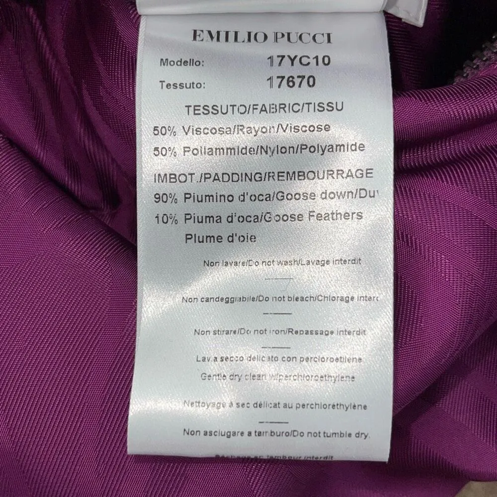 Emilio Pucci 17YC10 Reversible Hooded Puffer Vest Size 8 Fuchsia And Floral Prin - Image 10