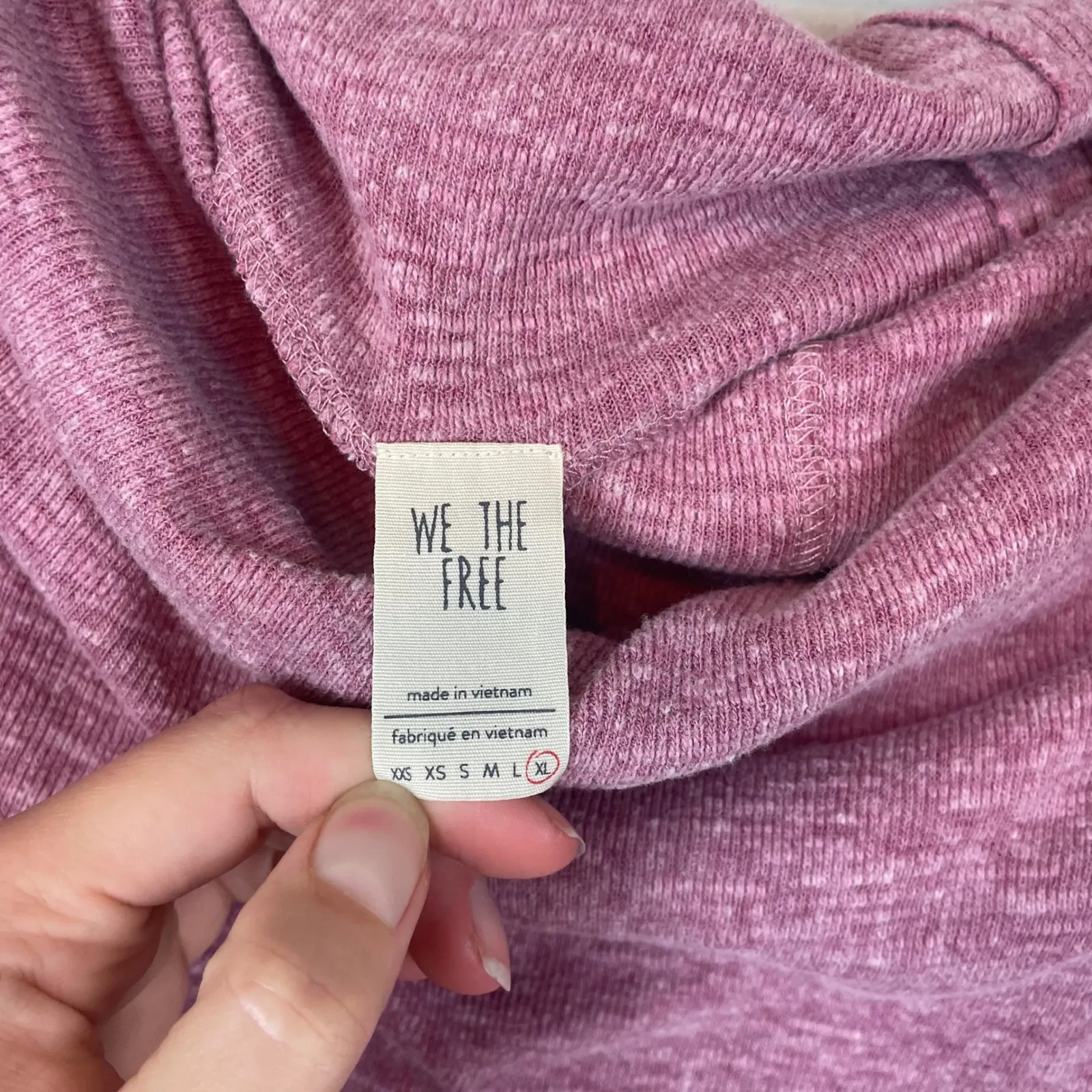 We The Free People‎ See Me Pullover Dolman Top Casual Loose Fit Heather Pink XL - Image 5