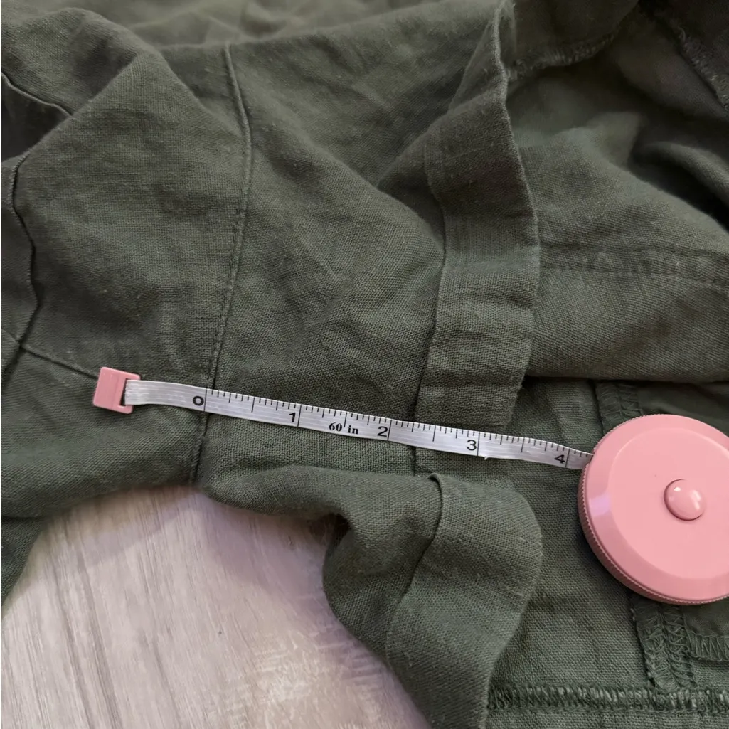 NWT Old Navy Maternity Rollover Waistband Linen Shorts in Arugula Green | Large - Image 9