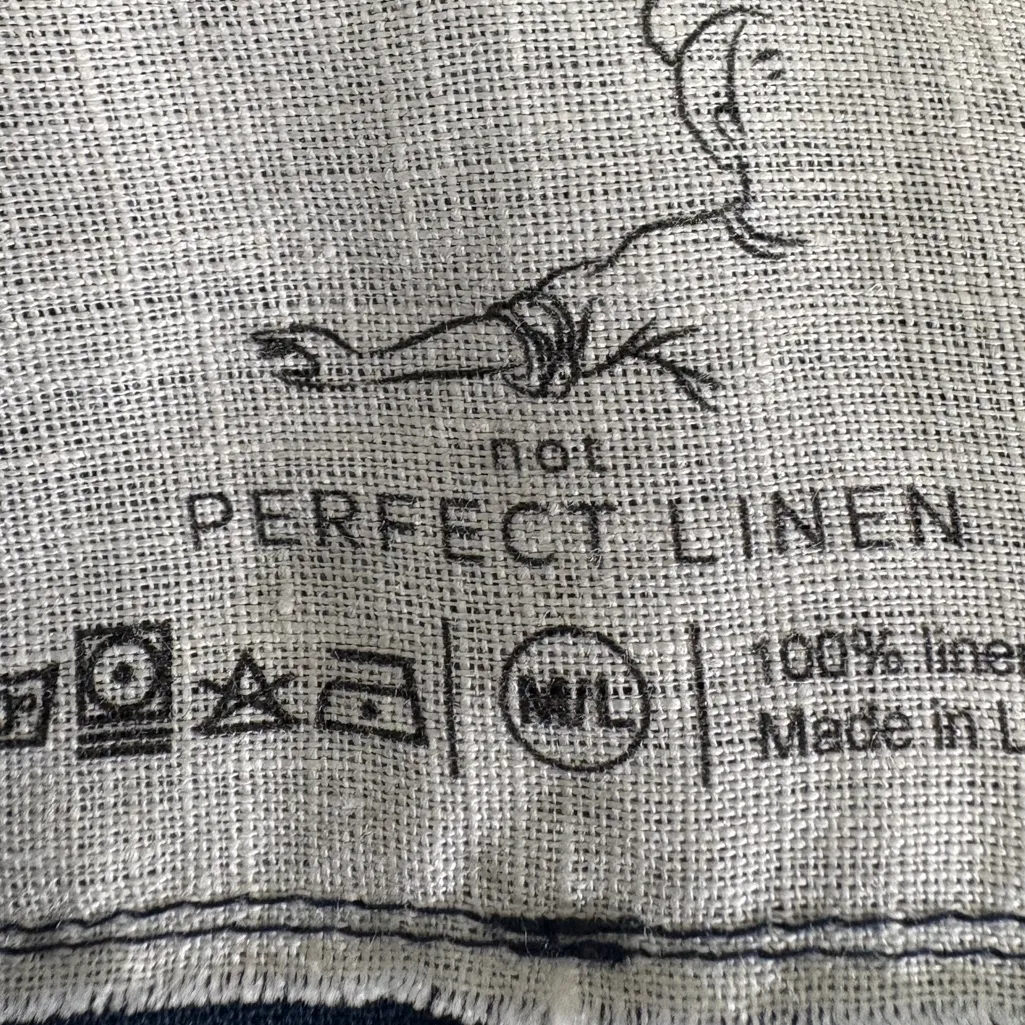 Not Perfect Linen Short Sleeve Wrap Front Top Size M/L Blue - Image 9