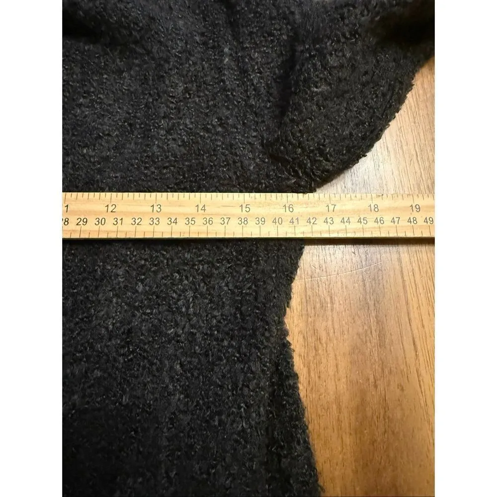 Double Zero Fuzzy Knit One Button Cardigan Sweater Black Size Small - Image 6