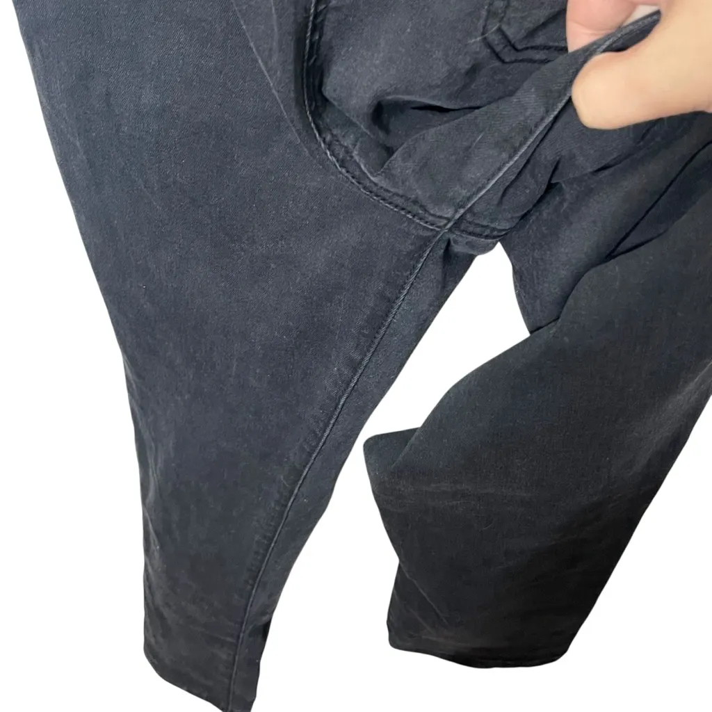 Free People We The Free Selena Jumpsuit Small Black Denim Zip Short Sleeve Slim - Image 8