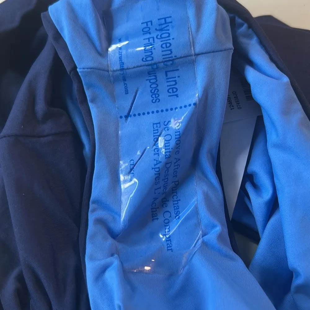 BECCA Bikini Women’s Size M Navy and Light Blue Bikini Swim Origami Cutouts Sexy - Image 7