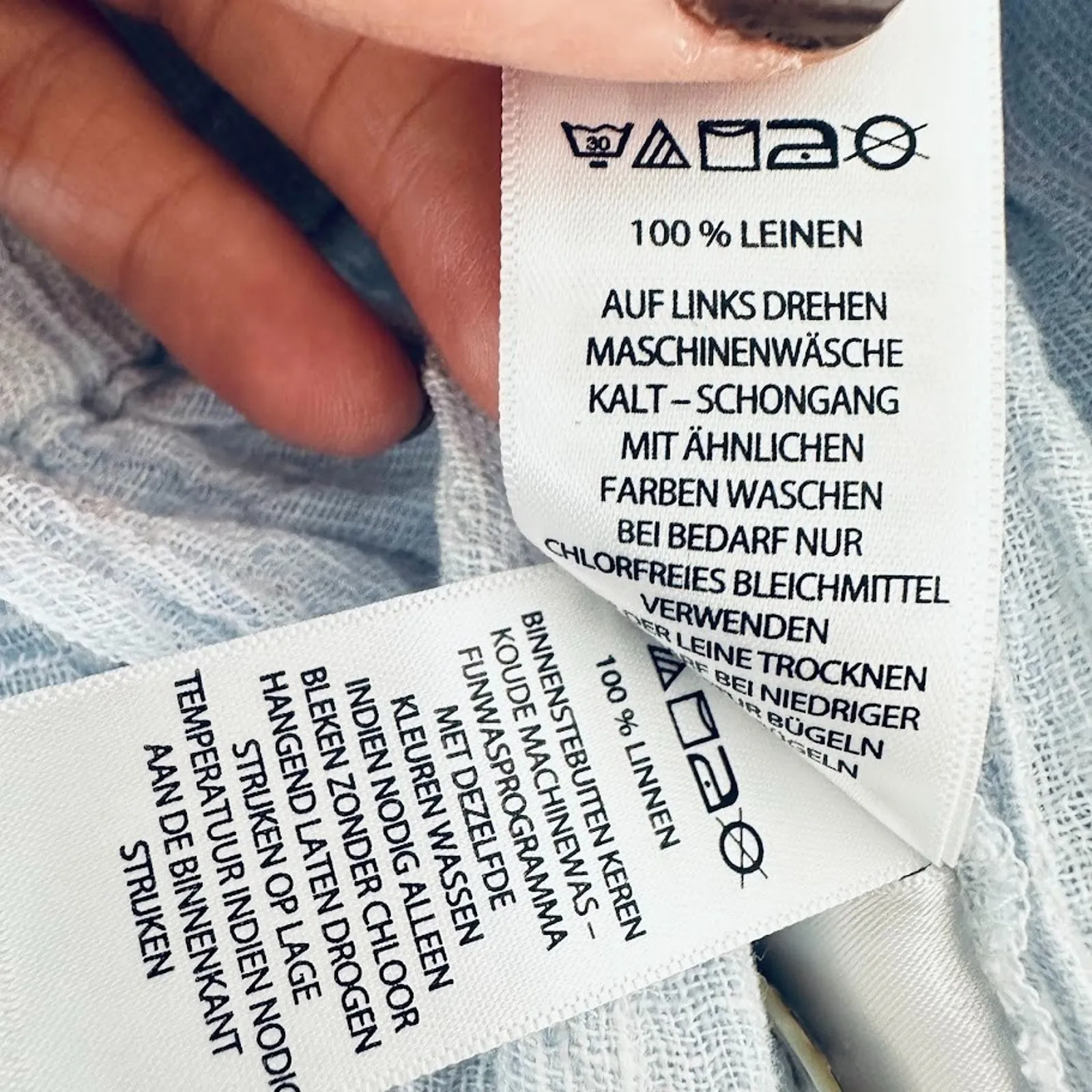 Tahari Blue Gauzy Coastal Elastic Waist Linen European Flax Maxi Button Skirt L - Image 10