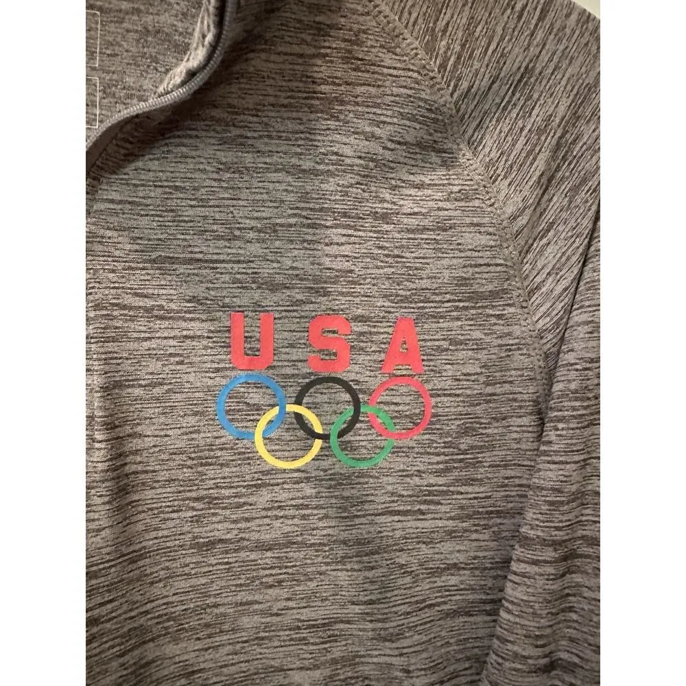 Team USA Olympics Quarter Zip Pullover Gray Long Sleeve Tokyo 2020 Logo L Gray Size M - Image 4