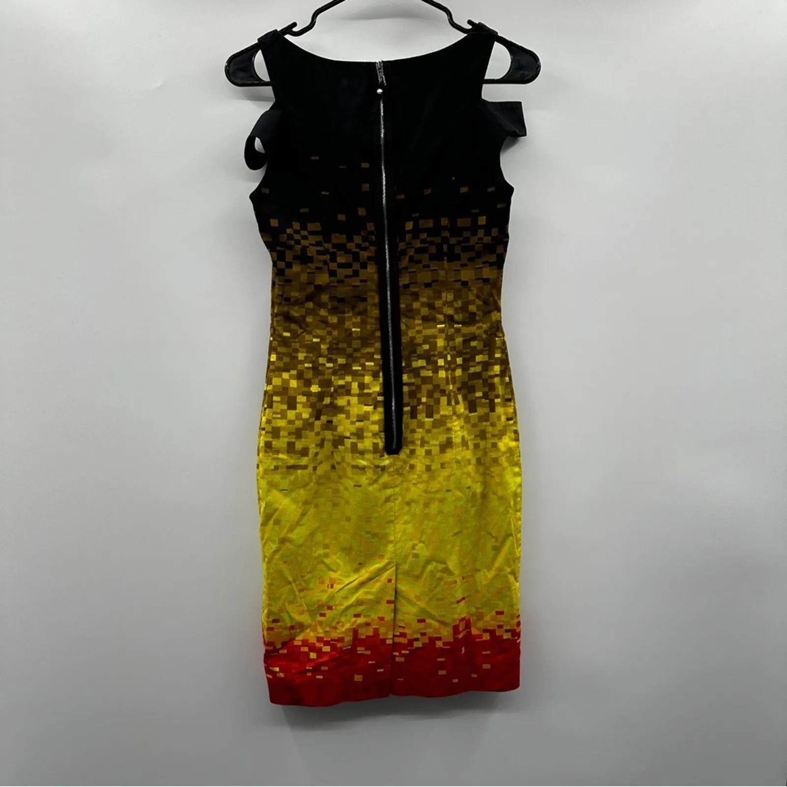 Karen‎ Millen Black Ombre Colorful Block Print Sleeveless Mini Dress Size 4 - Image 4