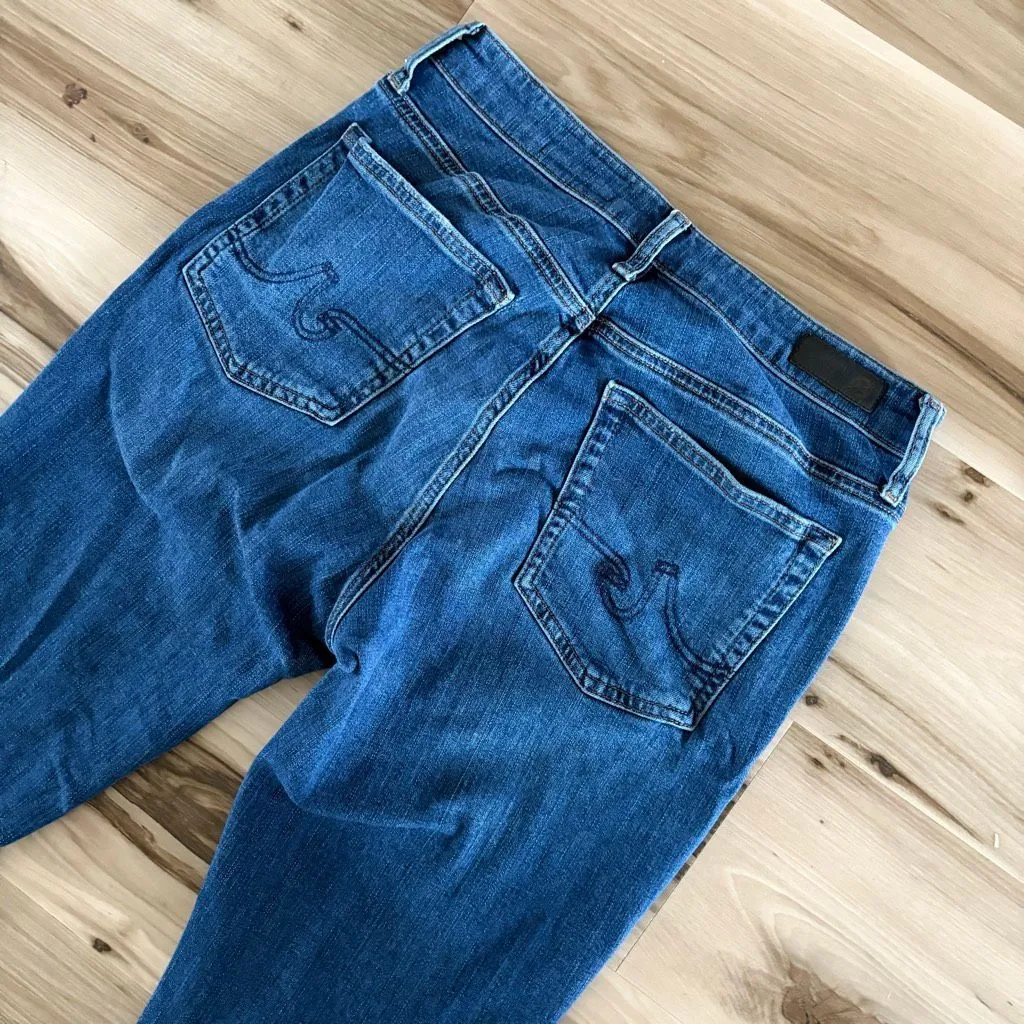 AG Adriano Goldshmied Farrah Bootcut Crop Raw Hem size 30 Blue Jeans - Image 4