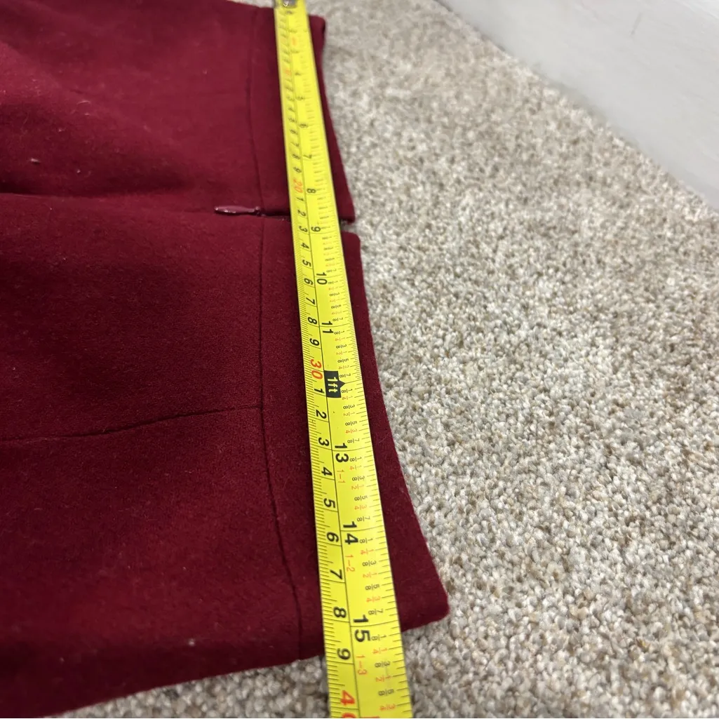 Ann Taylor LOFT Burgundy Maroon Skirt Size 2 Lined Zippers Front - Image 12