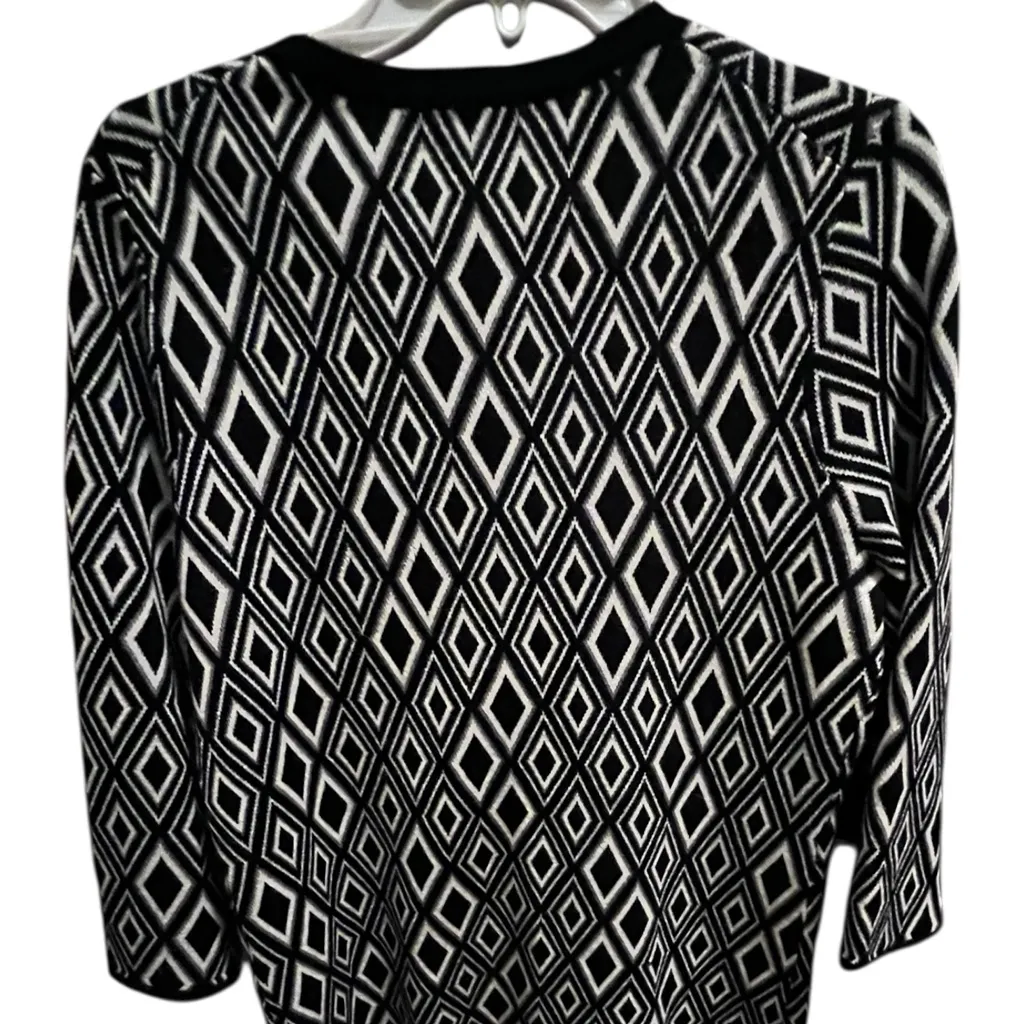 Coldwater Creek Monochrome Geometric Cardigan - Image 5