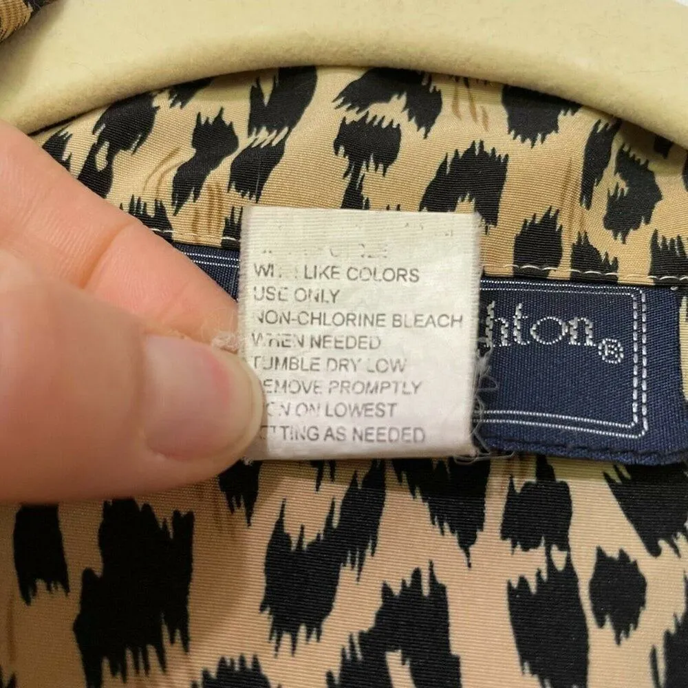 Norton McNaughton Vintage Brown Leopard Print Top Women 10P Classic Quiet Luxury - Image 7