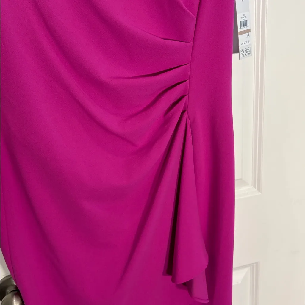 DKNY Women's Jewel-Neck Side-Pleat Scuba Sheath Knee-length Dress NWT Pink 12 - Image 5