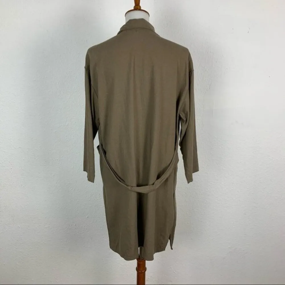 Mod Ref  Womens Small Brown Longline Cardigan Duster Open Front Cozy - Image 4