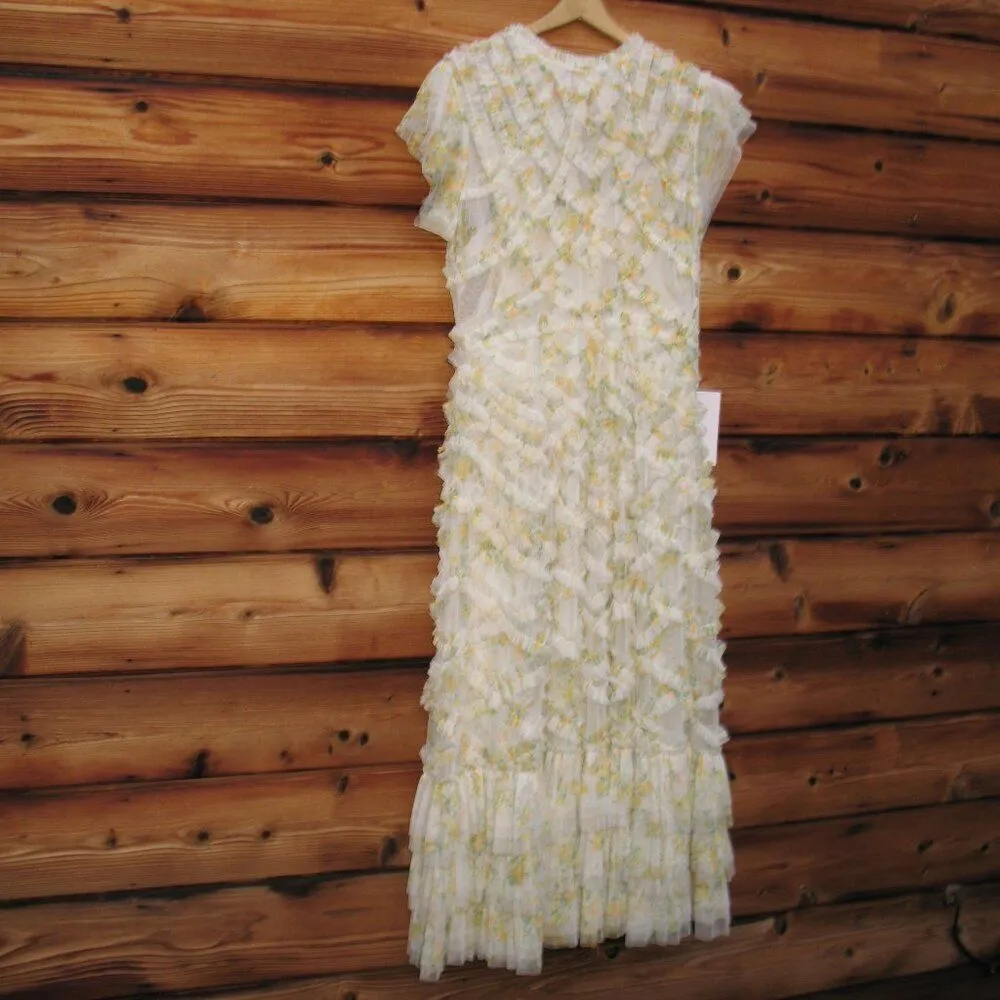 Mac Duggal 8009 Womens High Neck Ruffle Cap Sleeve Gown Dress - Image 6