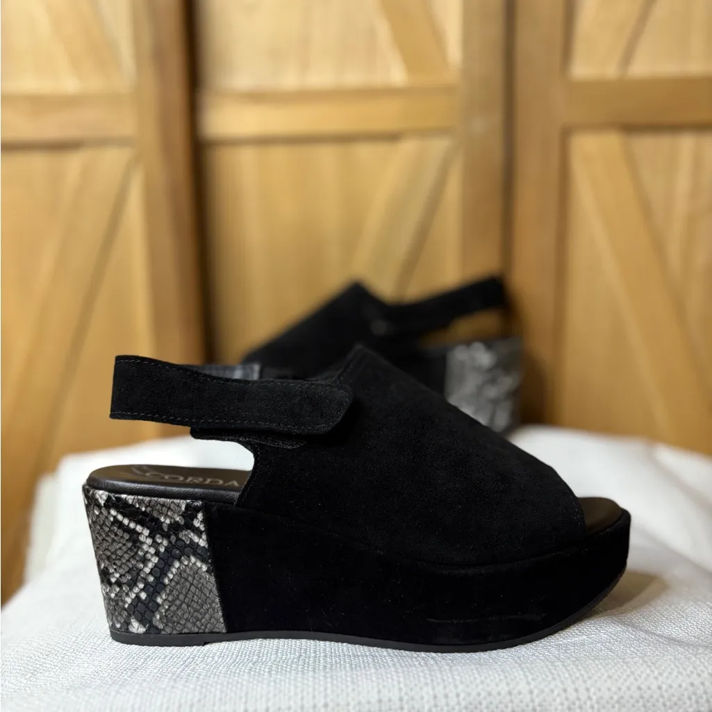 Cordani Black Suede Slingback Mules Size 38 - Image 3