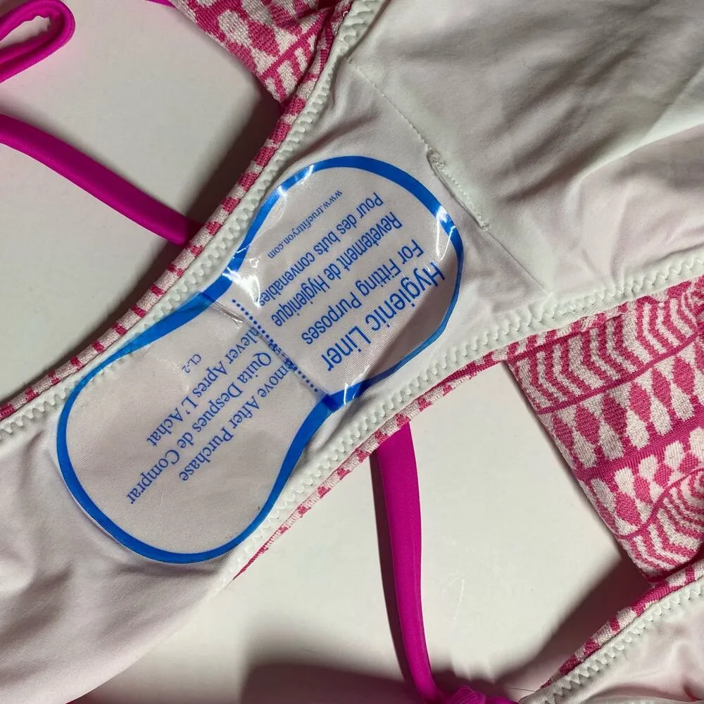 Lemlem Side Tie Pink Textured Bikini Swim Bottoms L Large NWOT - Image 5