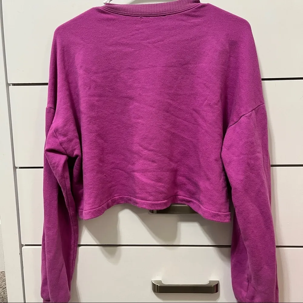 Pacsun Pink/Purple cropped crewneck - Image 3