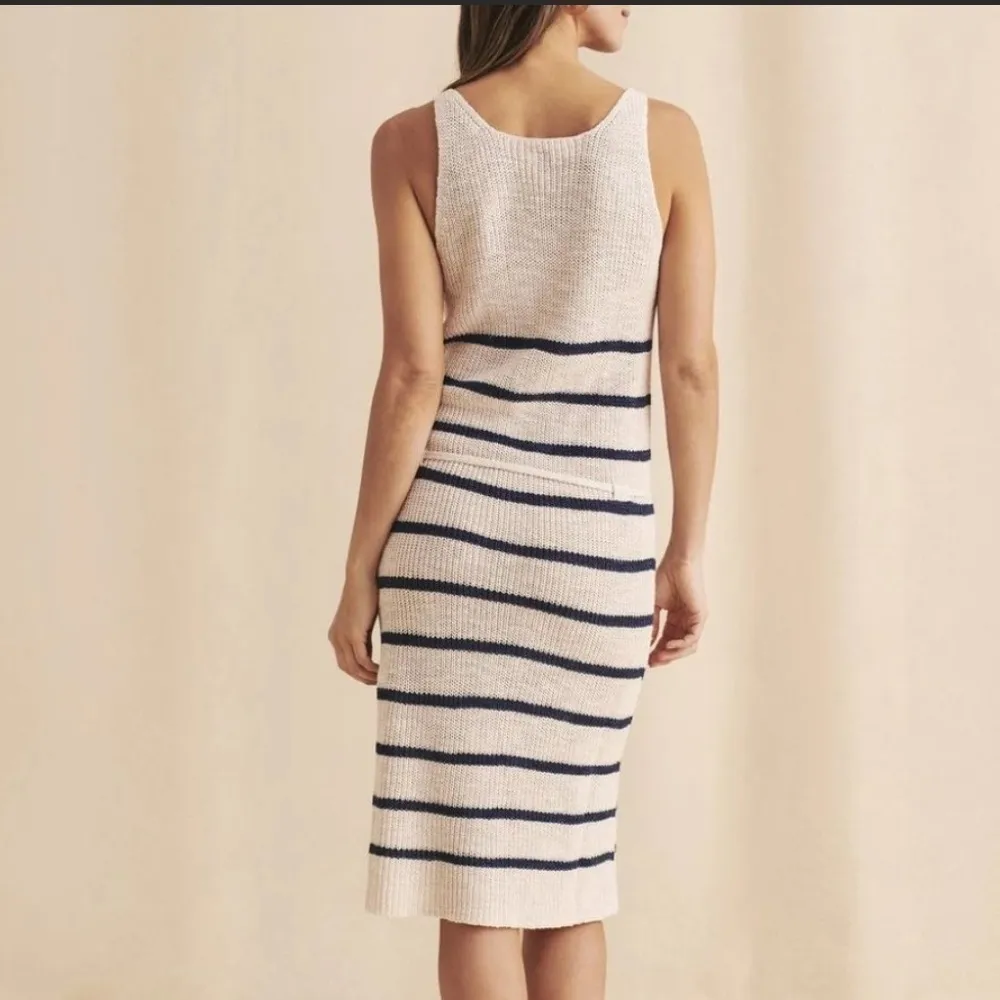 Faherty Out East Striped Beach Dress Small Blue - Image 2