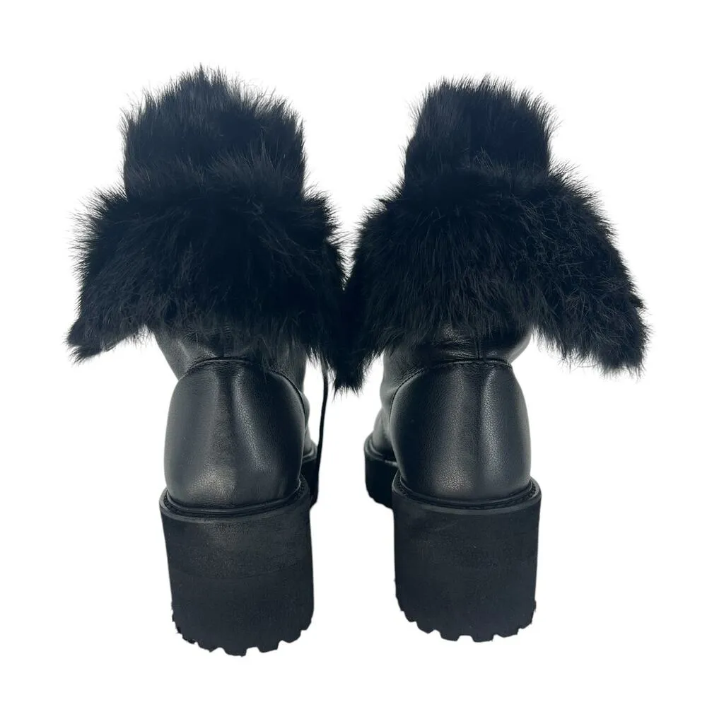 Giuseppe Zanotti Black Leather and Fur Phillis Boots - Image 14