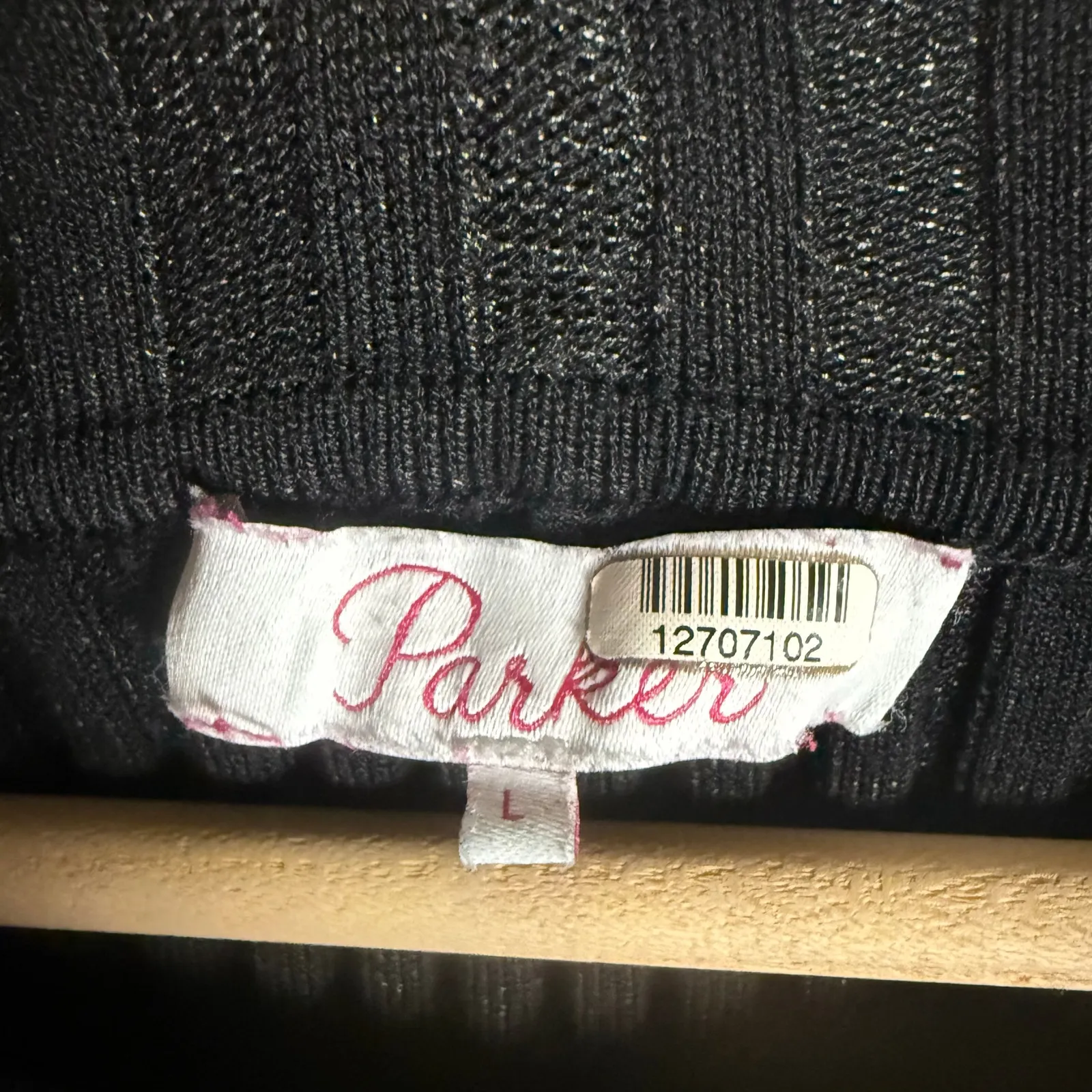 Parker Bruna Black Multicolor Striped Long Sleeve Crewneck Knit Sweater Dress L - Image 14