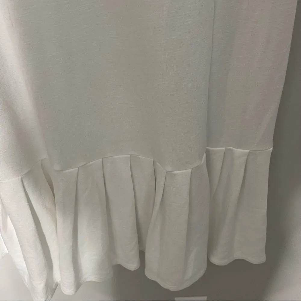 Monrow Rib Trim V neck White Tennis Dress In Small White - Image 10