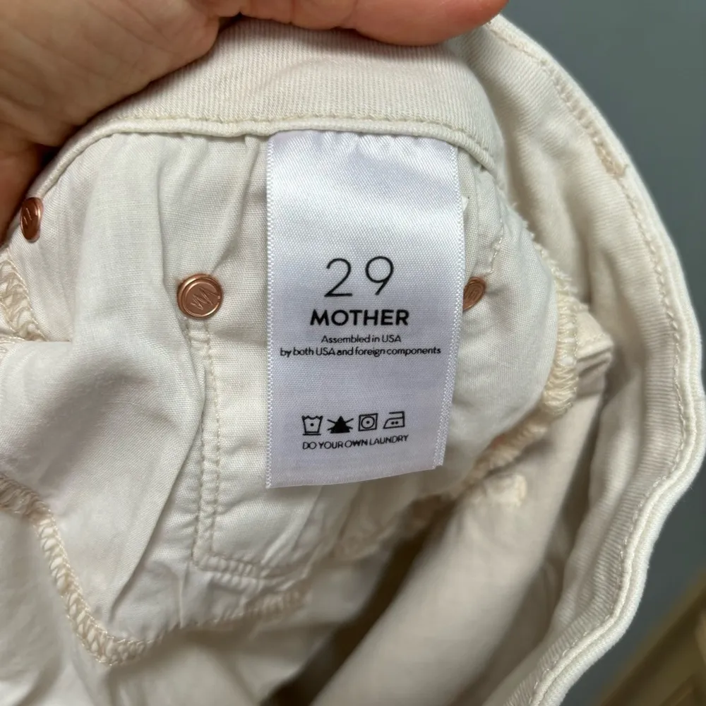 Mother Jeans High Waisted Looker Ankle Pretty Just Strolled In The City Ivory 29 - Image 12