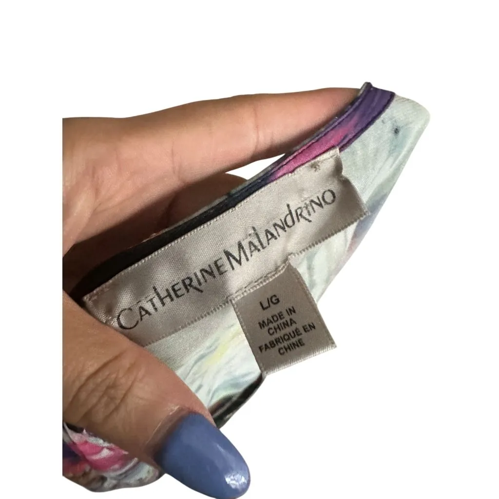 CATHERINE MALANDRINO Floral Long Sleeve Top Size Large - Image 6