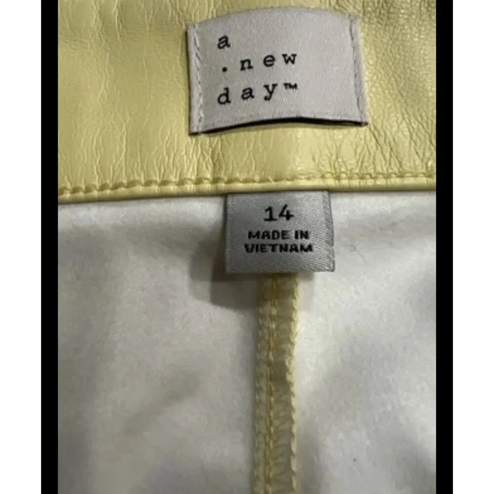 A New Day High-Rise Faux Leather Ankle Trousers -Yellow Women's 14 New - Image 6