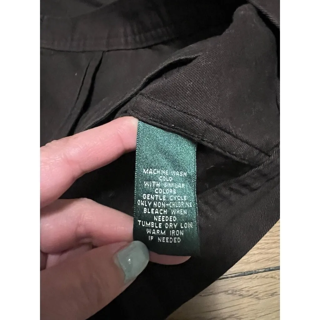 Lauren Jeans Company cropped jacket brown jean jacket size Large Classic Denim - Image 9