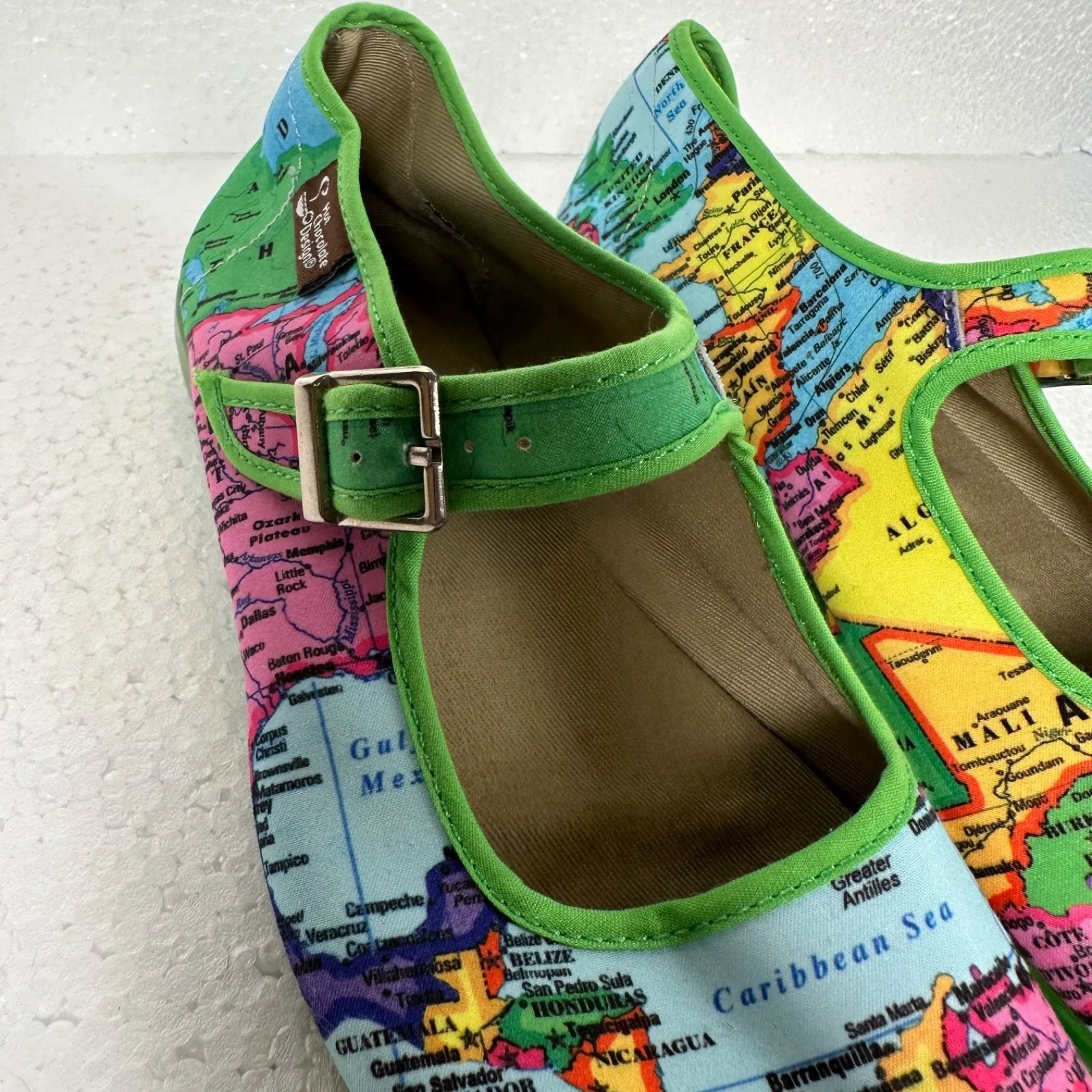 Hot Chocolate Design Chocolaticas Bon Voyage Mary Jane Flats Women's 35/5 Shoes Green - Image 4