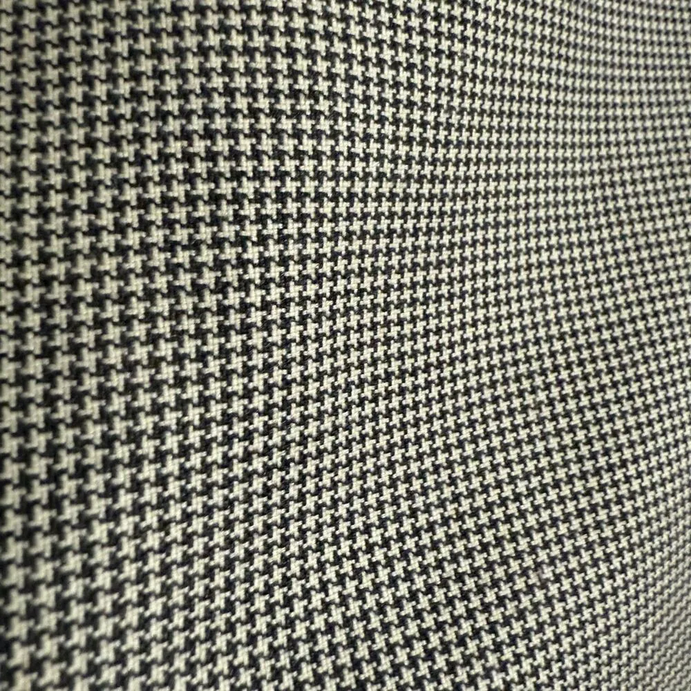 ESCADA | 80s Vintage Wool Silk Blend Houndstooth Multi Layer Pencil Skirt 42 12 Black - Image 4