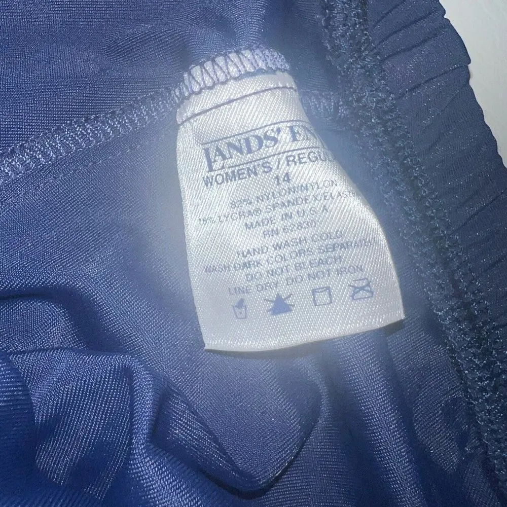 Lands End Womens Swim Skirt Size 14 Navy Blue Swimsuit Bottom Pull On Modest - Image 3