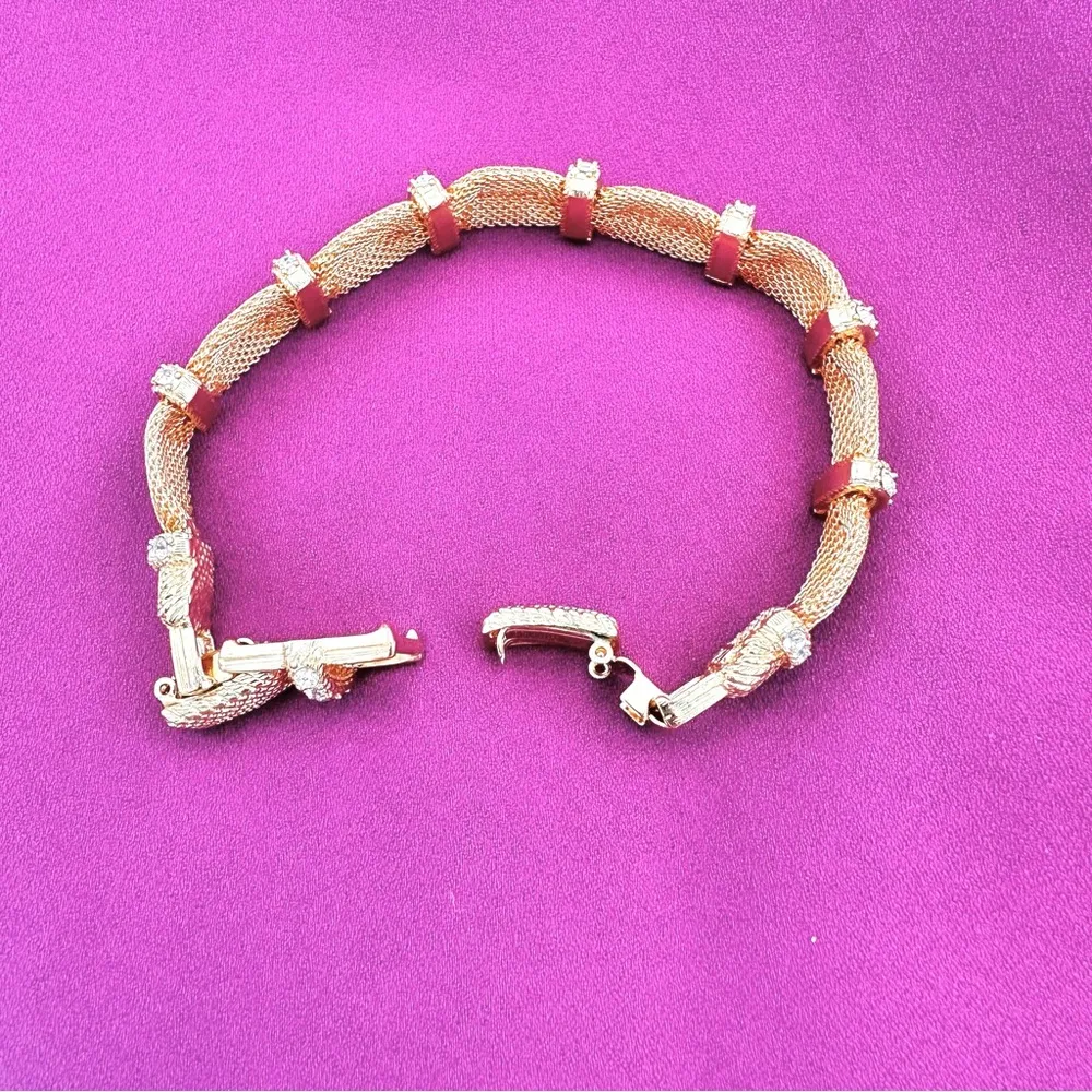 Camrose & Kross JBK Gold Mesh Bracelet with Rhinestones - Image 8