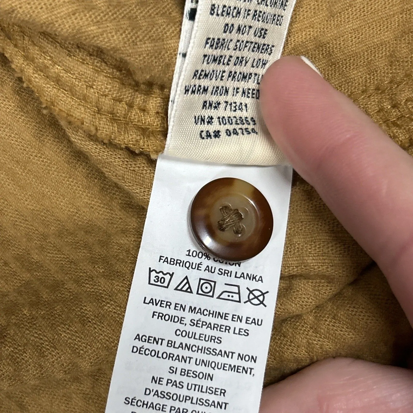 LL Bean Jacket Womens Medium Brown Zip Hoodie Corduroy Pockets Gorpcore - Image 6