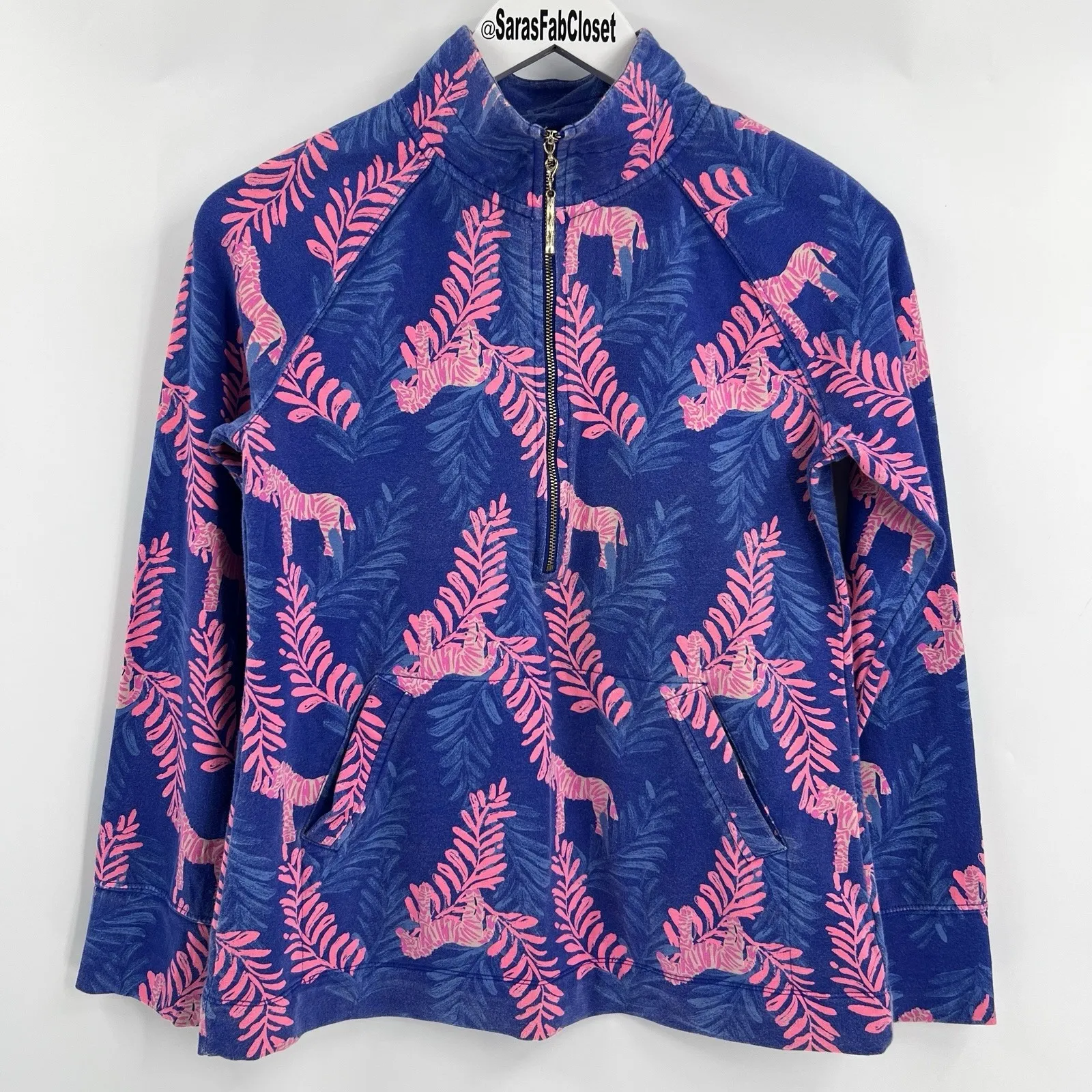 Lilly Pulitzer UPF 50+ Skipper Popover Royal Purple Dazzle Women's Size XS Beach - Image 3
