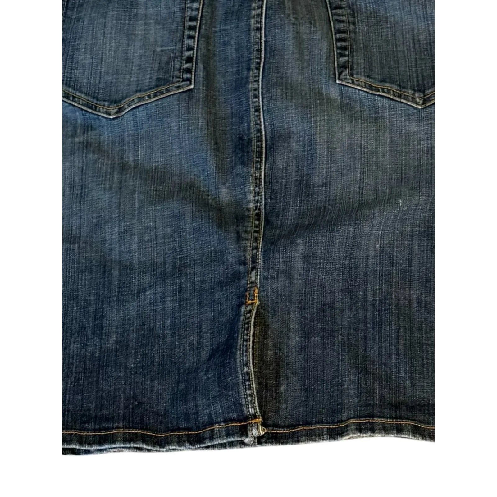 LANDS END Womens Denim Skirt Size 16 Blue Short Jean Skirt Pockets Zip Close - Image 6