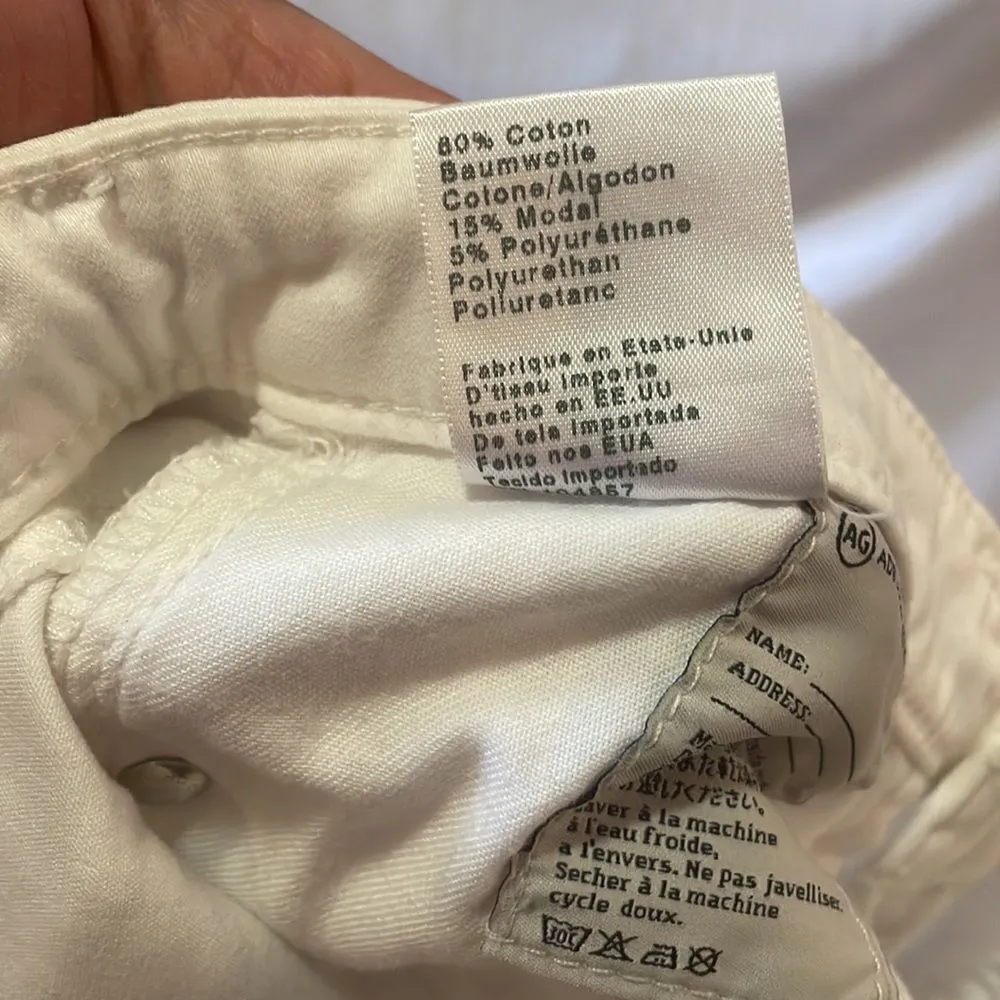 AG Adriano Goldschmied White Stevie Slim Straight Ankle Jeans - Image 9