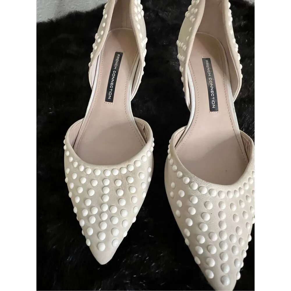 French connection shoes size 8.5 studded beaded heels - Image 2