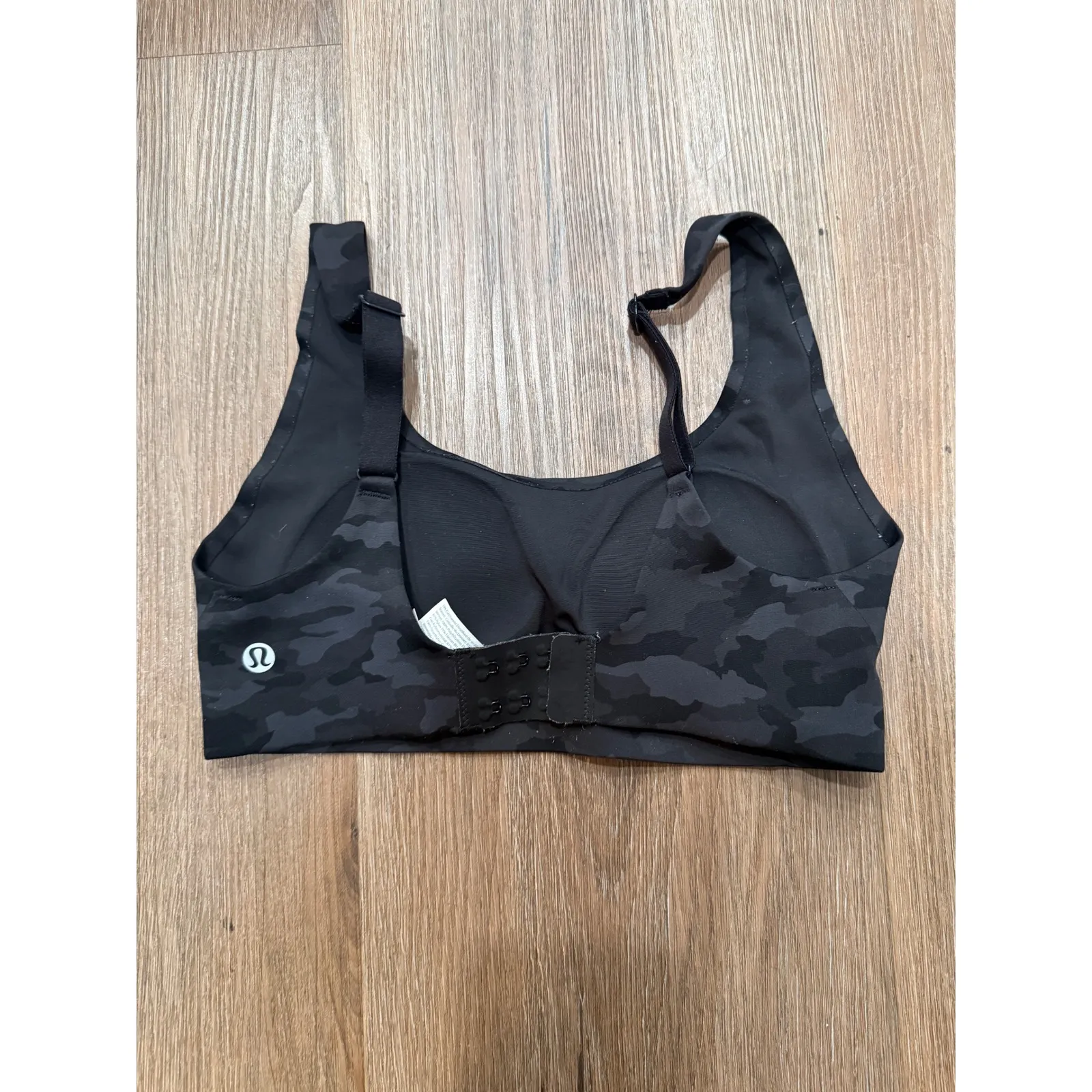 Lululemon Black Camo Adjustable Sports Bra High Support Workout Fitness Women - Image 2