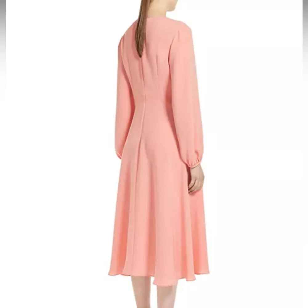 Max Mara Studio Dress Tangerine Lago Midi V Neck Long Sleeve Dress Sz 10 NWT - Image 4