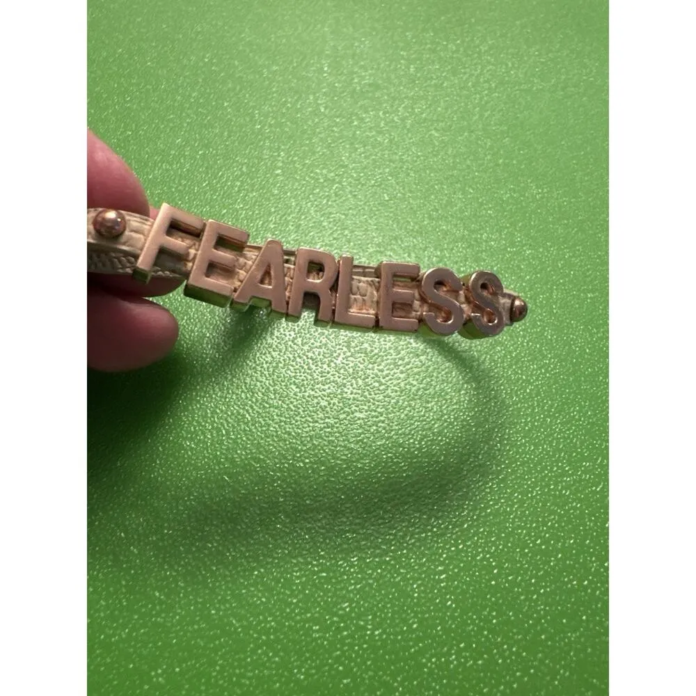Fearless Bracelet Charm Buckle Rose Gold Costume Jewelry Faux Leather - Image 2