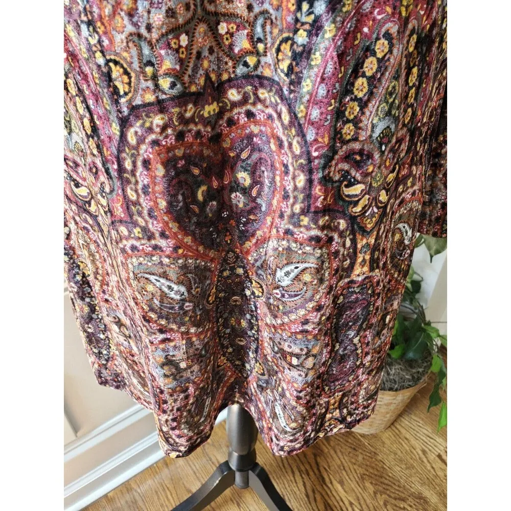 Earthbound Women Multicolor Polyester Round Neck Long Sleeve Knee Length Dress M - Image 4